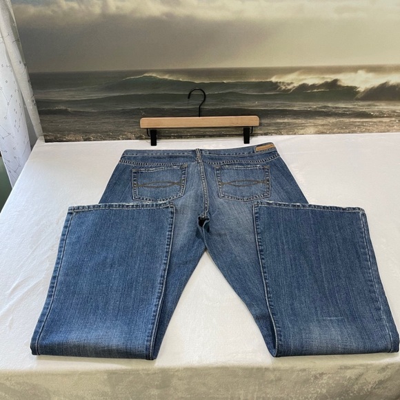 Nwt $79 Abercrombie & Fitch Flare Pants Blue Jeans 100% Cotton Vintage Y2K 12 R - Picture 7 of 12